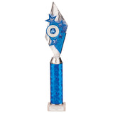 Pizzazz Plastic Trophy Silver & Blue-TR20521