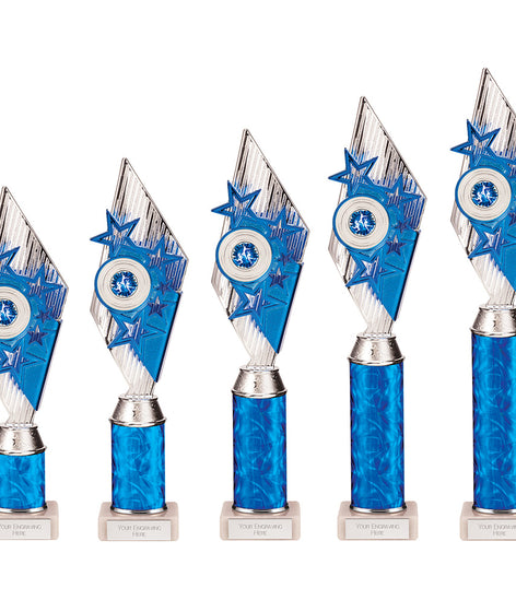 Pizzazz Plastic Trophy Silver & Blue-TR20521