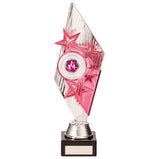 Pizzazz Plastic Trophy Silver & Pink -TR20522