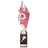 Pizzazz Plastic Trophy Silver & Pink -TR20522