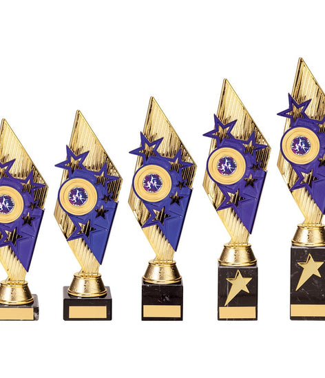 Pizzazz Plastic Trophy Gold & Purple -TR20525