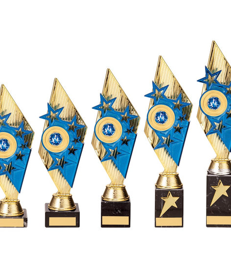 Pizzazz Plastic Trophy Gold & Blue -TR20529