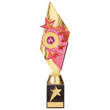 Pizzazz Plastic Trophy Gold & Pink -TR20530