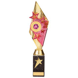 Pizzazz Plastic Trophy Gold & Pink -TR20530