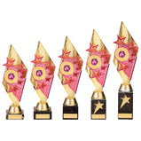 Pizzazz Plastic Trophy Gold & Pink -TR20530