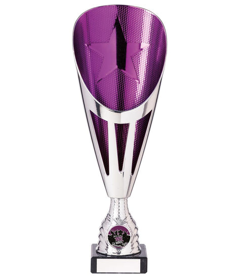 Rising Stars Deluxe Plastic Lazer Cup Silver & Purple-TR20536