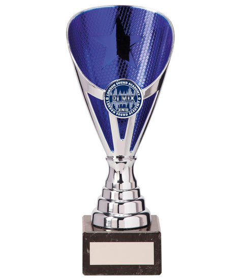 Rising Stars Premium Plastic Trophy Silver & Blue-TR20538