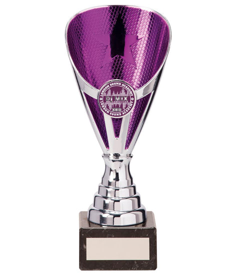 Rising Stars Premium Plastic Trophy Silver & Purple-TR20539