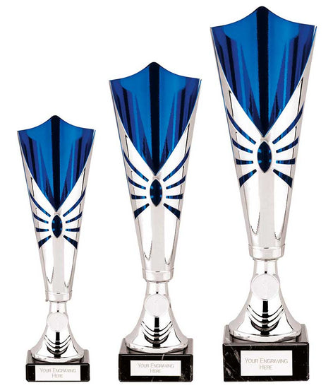 Trident Laser Cup Silver & Blue - TR23505