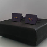 Personalised black cufflinks in gift box