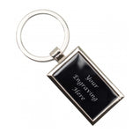 etched Black rectangle keyring