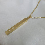 personalised Star sign gold bar necklace