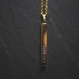 Name Engraving - Gold Bar Necklace