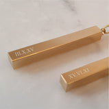 Numeral Engraving - Gold Bar Necklace