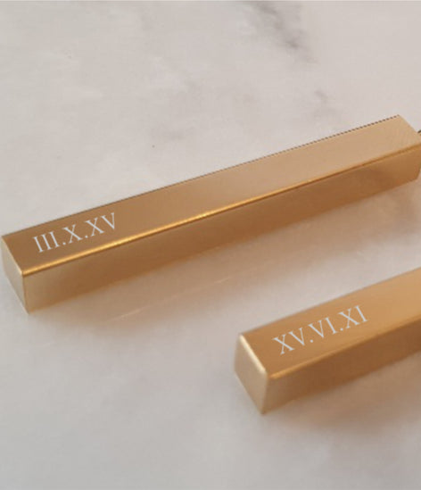 Numeral Engraving - Gold Bar Necklace