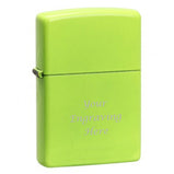 Custom engraved Stainless Steel Neon Green Star Lighter