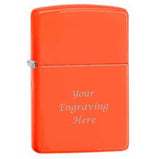 Custom engraved Stainless Steel Neon Orange Star Lighter