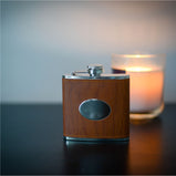 6oz Medium Wood Oval Hipflask