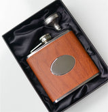 6oz Medium Wood Oval Hipflask