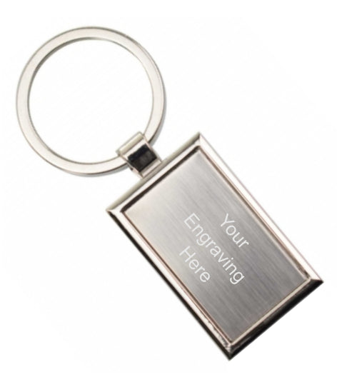 Silver Rectangle Keyring